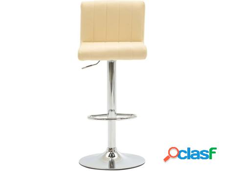 Banco de Bar VIDAXL (Crema - Cuero artificial - 40.5 x 48 x