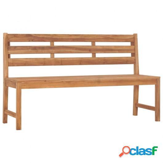 Banco de jardín de madera maciza de teca 150 cm