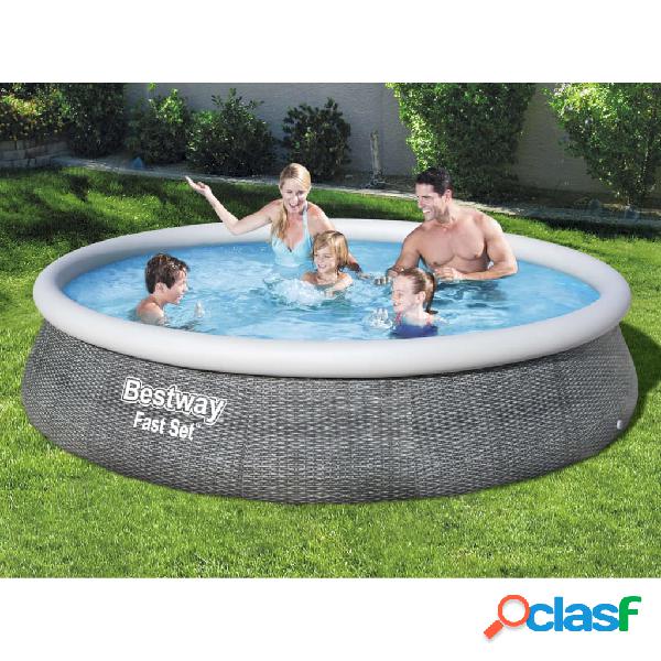 Bestway Juego de piscina inflable Fast Set con bomba 396x84