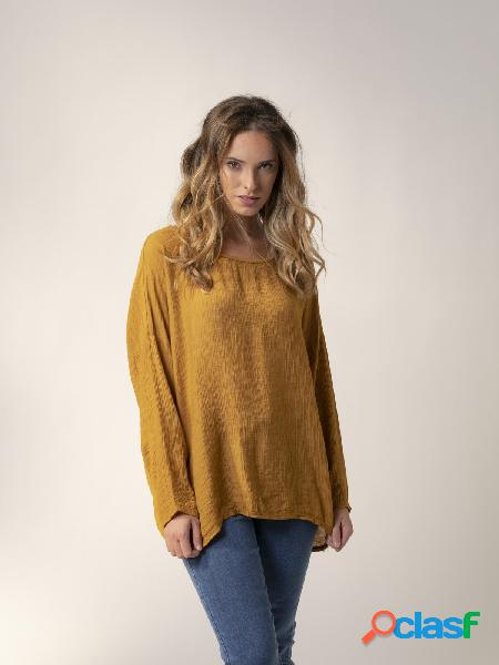 Blusa minimal fluida Mostaza