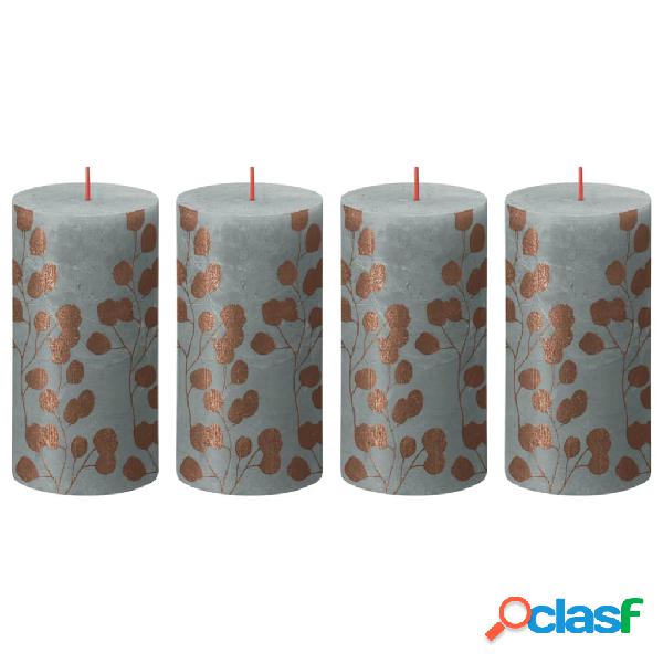 Bolsius Velas rústicas Silhouette 4 unidades verde