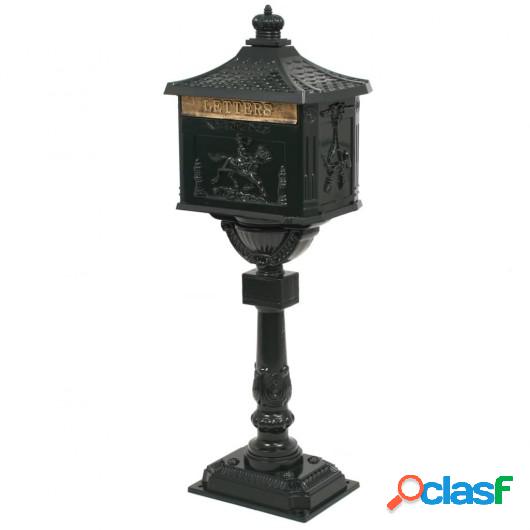 Buzón de pedestal de aluminio estilo vintage inoxidable