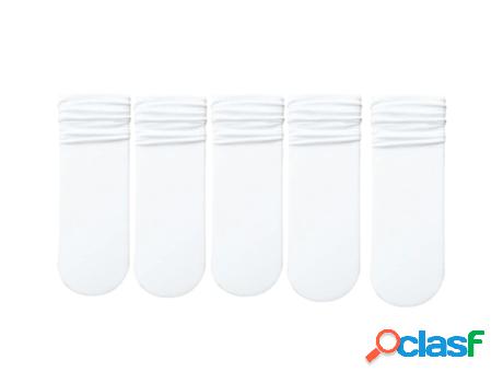 Calcetines Mujer Finos Pantorrilla Algodón Blanco 5 Pares