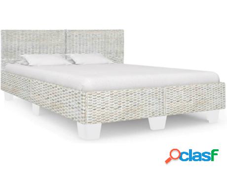 Cama VIDAXL 283092 Mimbre Genuino Gris (Compatible con