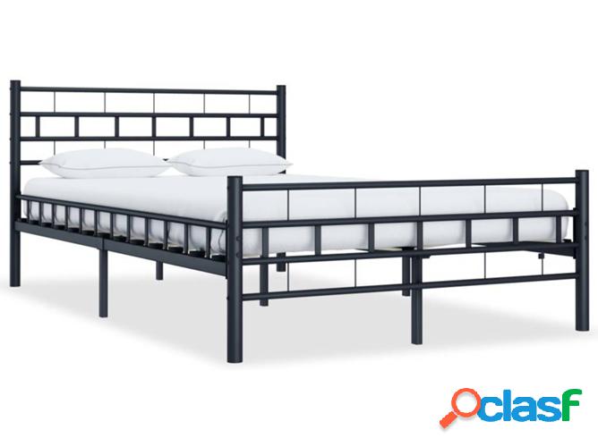 Cama VIDAXL 285277 Acero Negro (Compatible con Colchón: