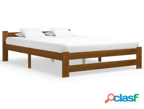 Cama VIDAXL 322008 (Marrón - Madera - 204x147x55 cm)