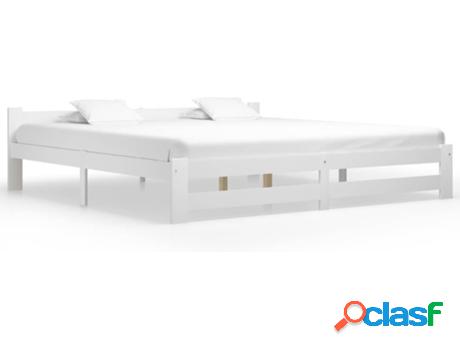 Cama VIDAXL (Blanco - Madera - Compatible con Colchón: