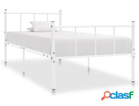 Cama VIDAXL (Blanco - Metal - Compatible con Colchón: