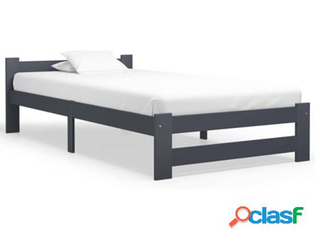 Cama VIDAXL (Gris - Madera - Compatible con Colchón: