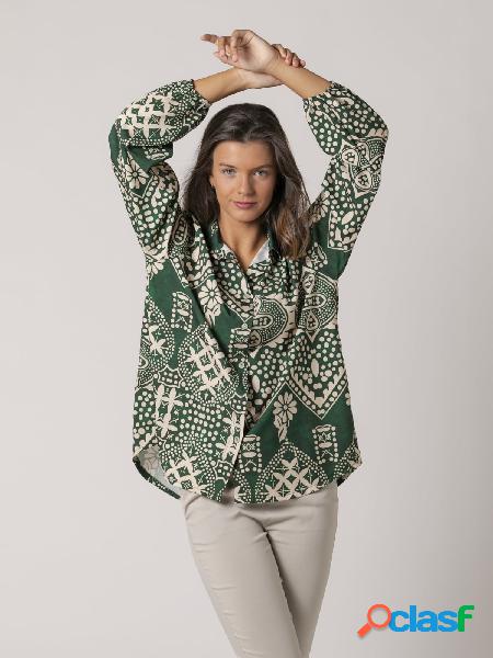 Camisa oversize fluida Verde