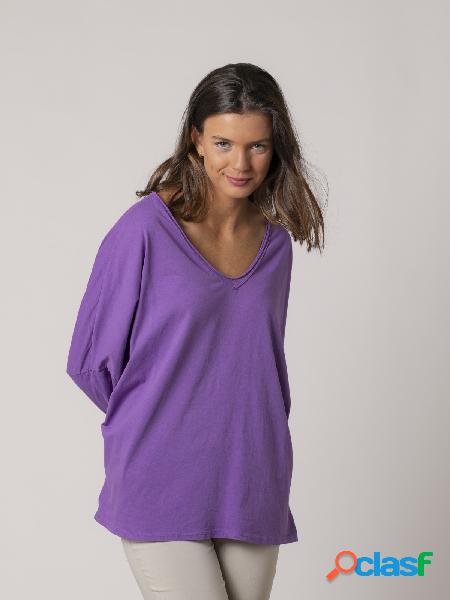 Camiseta oversize sport de algodón Violeta