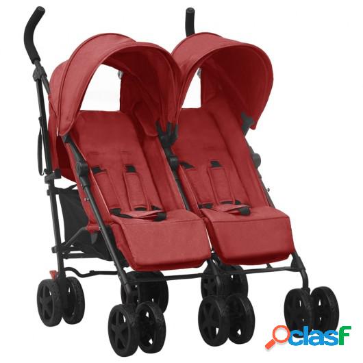 Carrito para gemelos de acero rojo
