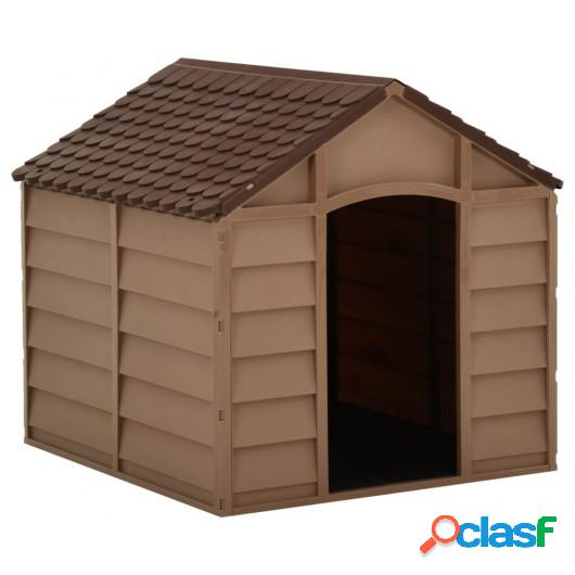 Caseta para perros marrón PP 71x71,5x68 cm