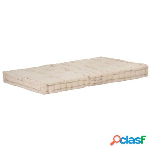 Cojín para palés algodón beige 120x80x10 cm