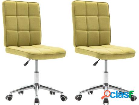 Conjunto 2 Sillas de Comedor VIDAXL 283584 (Verde - Tela -