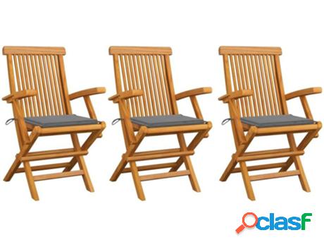 Conjunto 3 Sillas de Jardín VIDAXL c/Almohadas 3062515