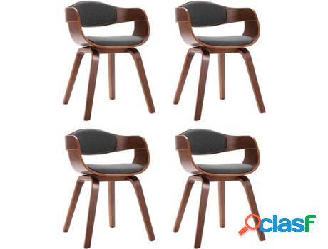 Conjunto 4 Sillas de Comedor VIDAXL (Gris - Tela - 49 x 51.5
