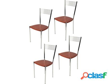 Conjunto de 4 Sillas T M C S Elegance (Marrón Cerezo -
