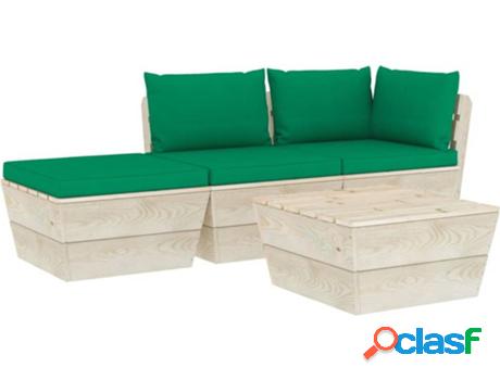 Conjunto de Jardín VIDAXL Lounge 3063437 (Verde - Madera -