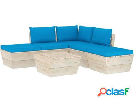 Conjunto de Jardín VIDAXL Lounge 3063496 (Azul - Madera -