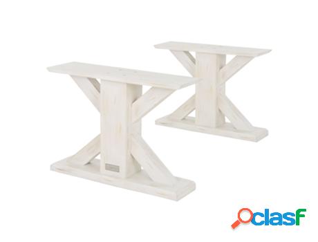 Conjunto de Patas de mesa WOMO-DESIGN Lecce (Blanco - Madera