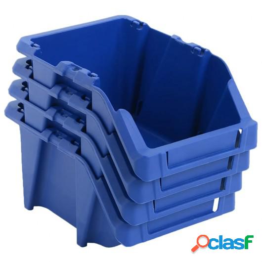 Contenedores almacenaje apilables 200x300x130 mm azul 50 uds