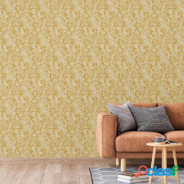 DUTCH WALLCOVERINGS Papel pintado Mae ocre y beige