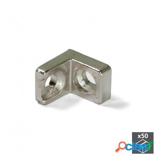 Escuadra de unión para muebles, 20,5 x 20,7 mm, 2 agujeros,