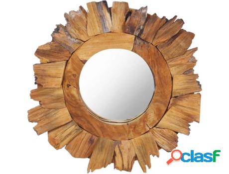 Espejo Pared VIDAXL Madera de Teca (Castaño - 40 cm)
