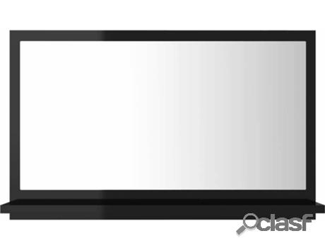 Espejo VIDAXL (Negro Brillante - Madera - 60x10.5x37 cm)