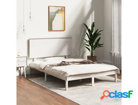 Estructura Cama Doble Pequeña VIDAXL (Blanco -Madera)