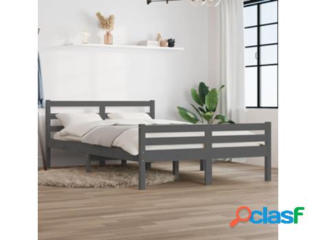 Estructura Cama Doble VIDAXL (Gris -Madera)