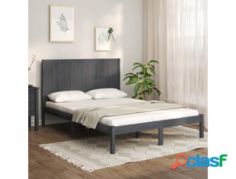 Estructura de Cama Doble Pequeña VIDAXL (Gris -Madera)