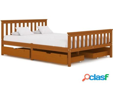 Estructura de Cama VIDAXL 3060534 (Marrón - Madera -