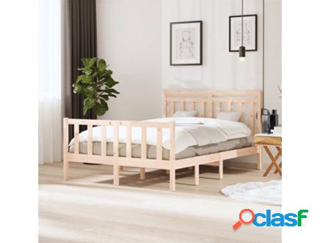 Estructura de Cama VIDAXL doble de madera maciza 4FT6