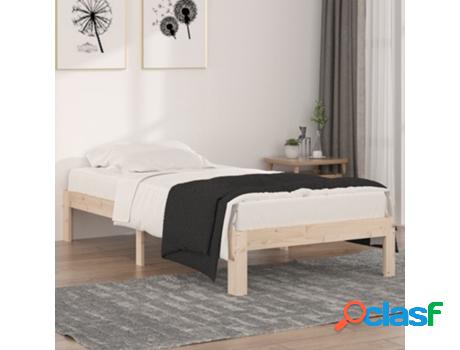 Estructura de Cama VIDAXL madera maciza individual 90x190 cm