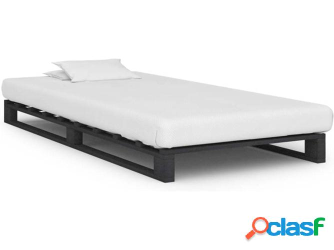 Estructura de Cama VIDAXL paletas pino macizo 90x200 cm gris