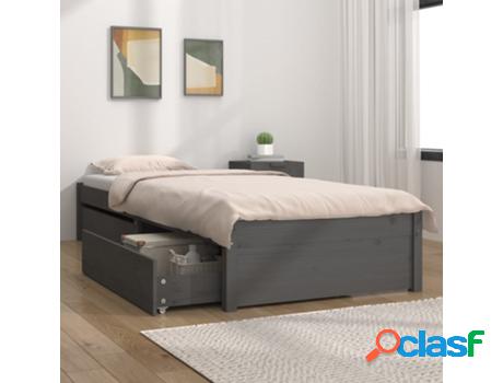 Estructura de Cama con Cajones VIDAXL (Gris -Madera)