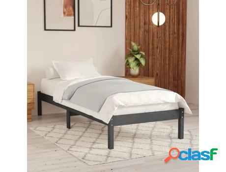 Estructurra de Cama VIDAXL (Gris - Madera - 205.5x95.5x31