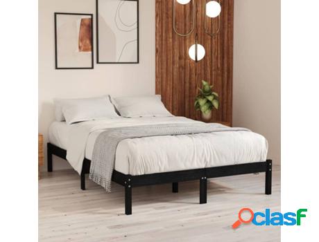 Estructurra de Cama VIDAXL (Negro - Madera - 205.5x125.5x31