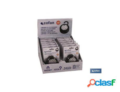 Expositor 12 uds linterna 24 led iman/gancho