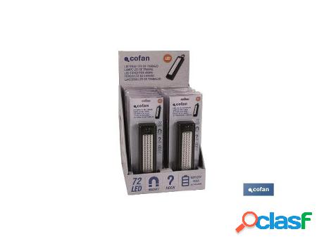 Expositor 12 uds linterna 72 led iman/gancho