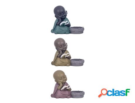 Figura Buda 3 Unidades Multicolor de Resina 10*7*12cm Figura
