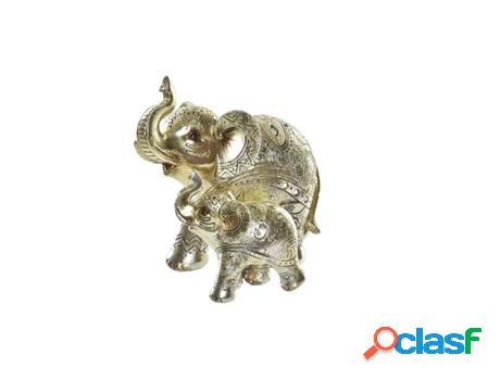 Figura Decorativa Dkd Home Decor Elefante Dorado Resina (17