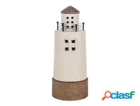 Figura Faro Blanco de Madera 24*10*10cm Figura Marinera
