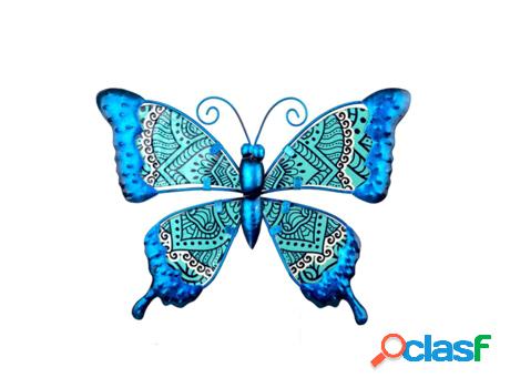 Figura de Animal Azul de Metal y Cristal 19*1*26cm Figura