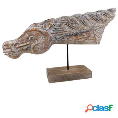 Figura tallada de madera cabeza de caballo