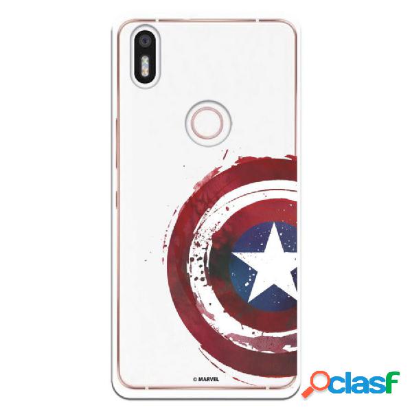 Funda Oficial Escudo Capitan America Para Bq Aquaris X5 Plus