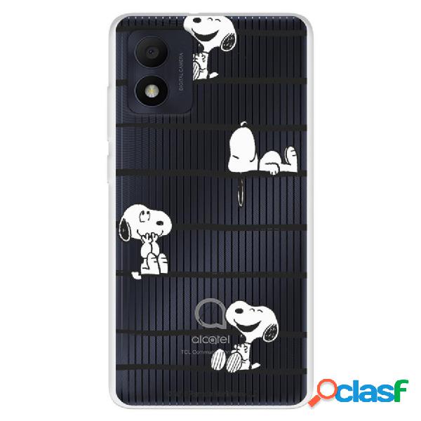 Funda Para Alcatel 1B 2022 Oficial De Peanuts Snoopy Rayas -