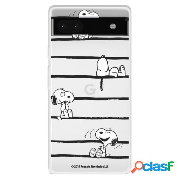 Funda Para Google Pixel 6A Oficial De Peanuts Snoopy Rayas -